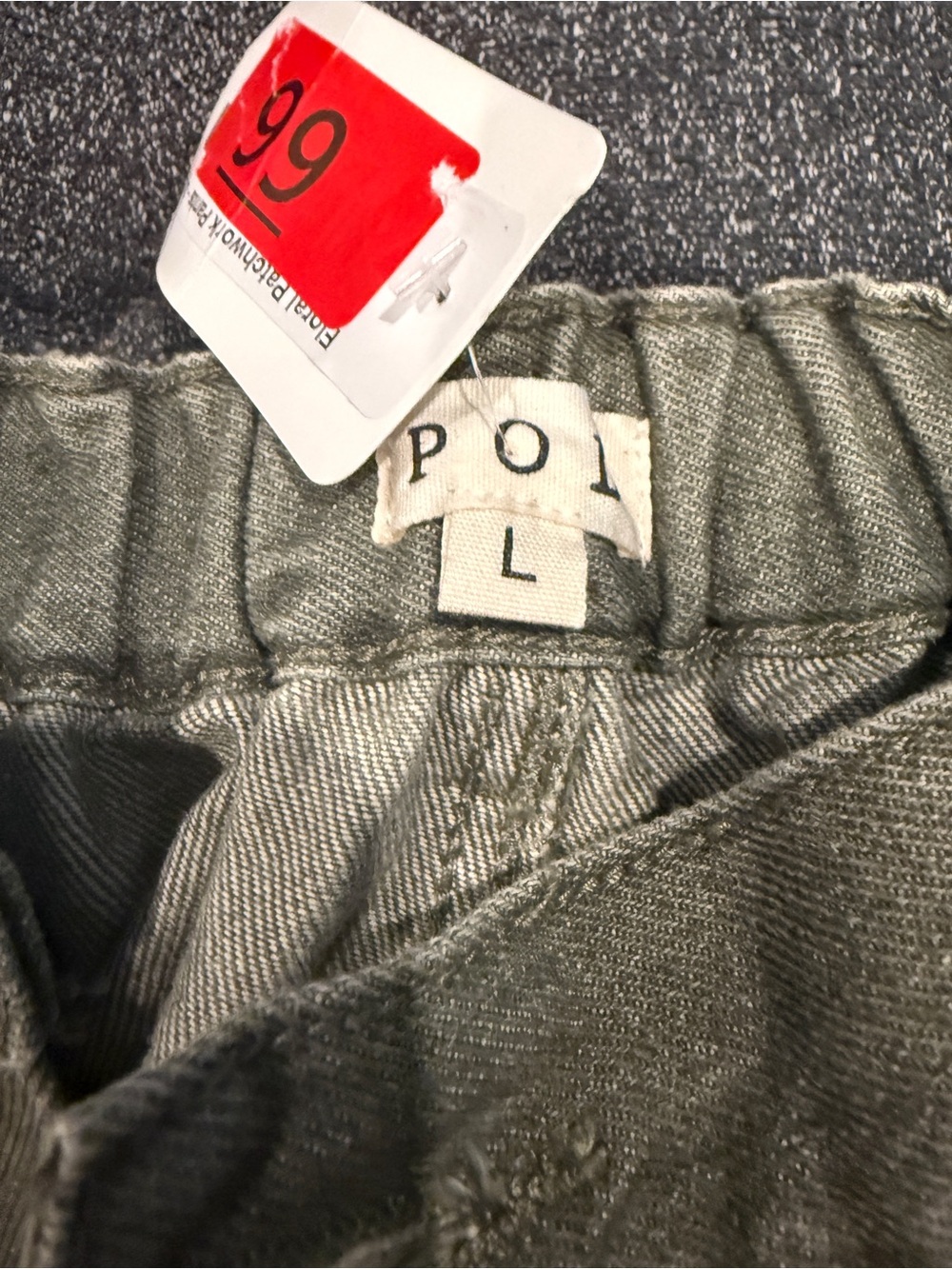 POL Olive Green Wide Leg Pants with Floral Appliqué - Picture 4 of 4